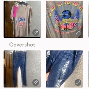 Diamante skinny jeans sz22+4X JOURNEY Your Tee+💕Arm Bands NIP
